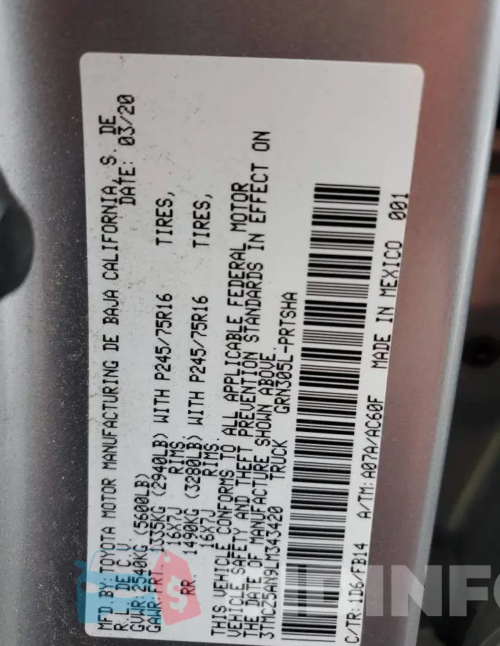 3TMCZ5AN9LM343420 Photo# 12