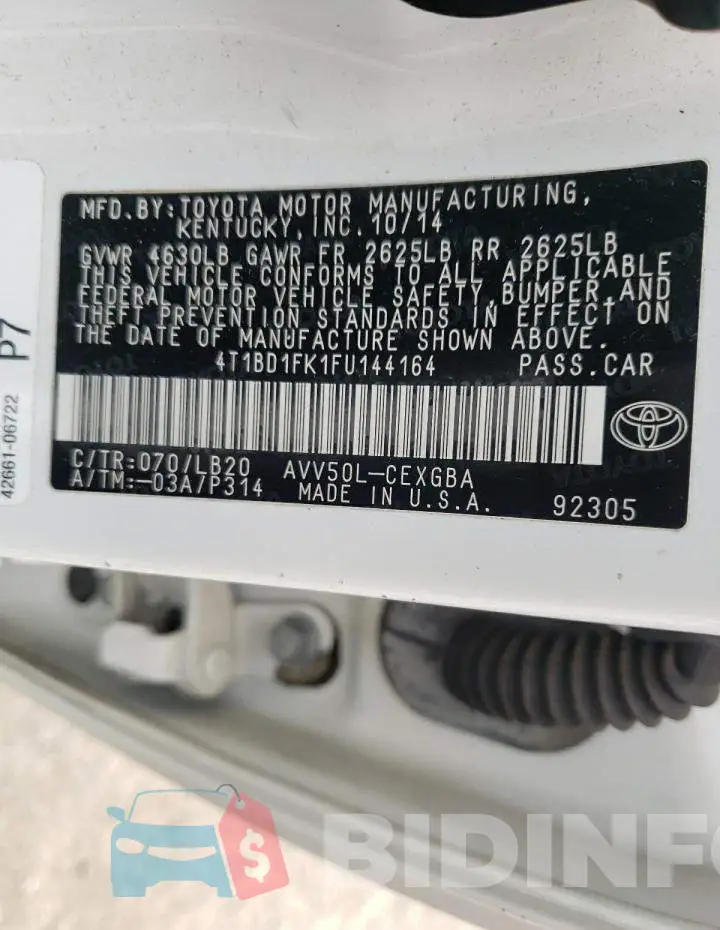 4T1BD1FK1FU144164 Photo# 12