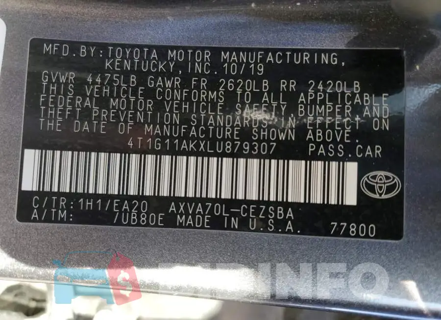 4T1G11AKXLU879307 Photo# 12