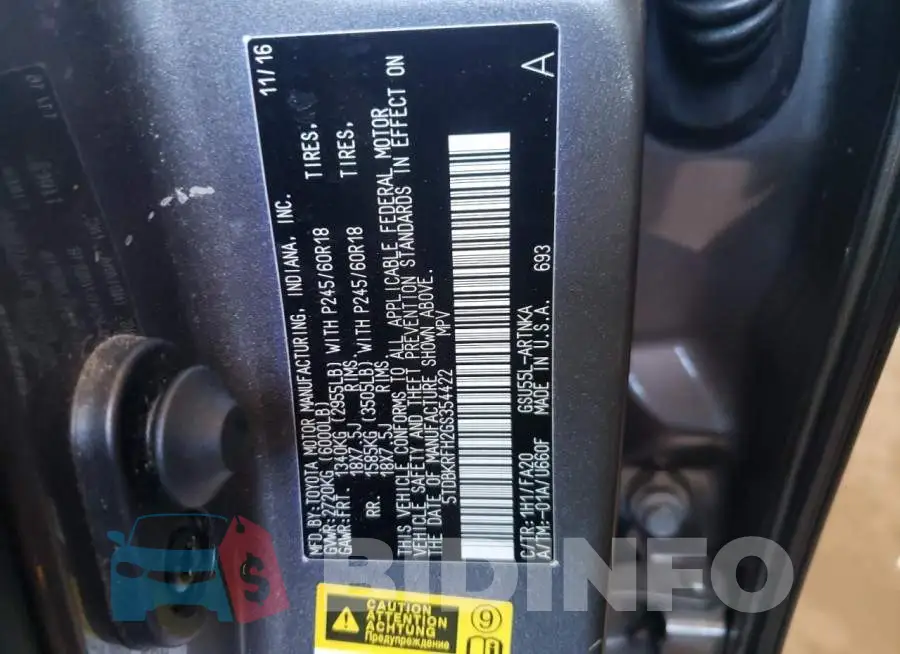 5TDBKRFH2GS354422 Photo# 13