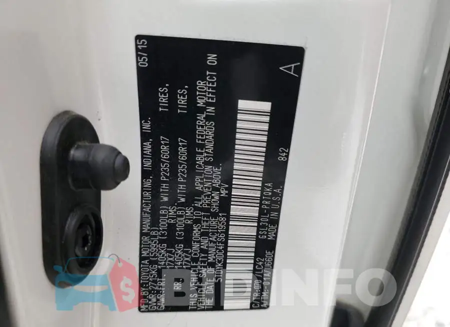 5TDYK3DC4FS619581 Photo# 13