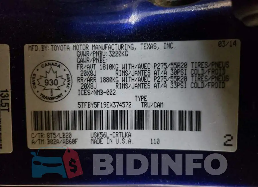 5TFBY5F19EX374572 Photo# 10