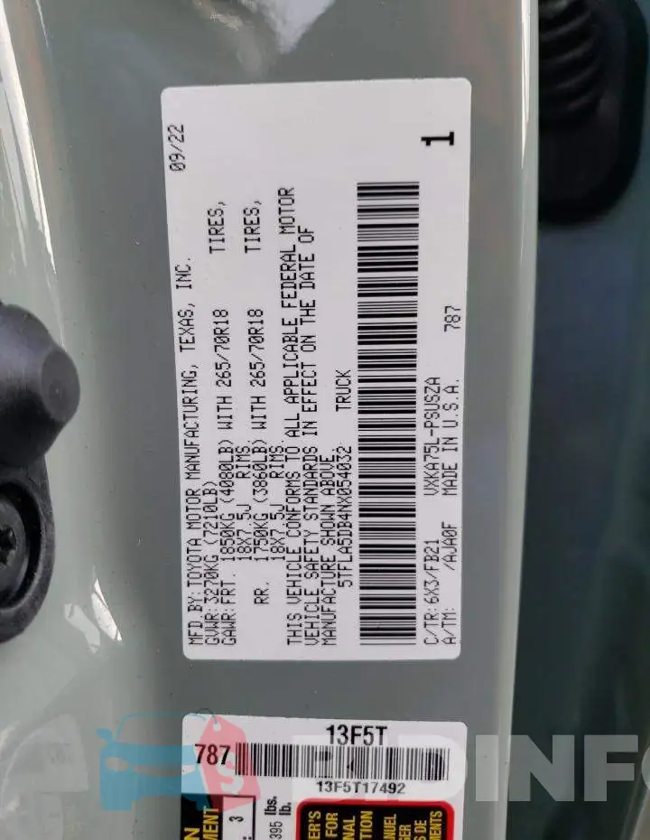 5TFLA5DB4NX054032 Photo# 12