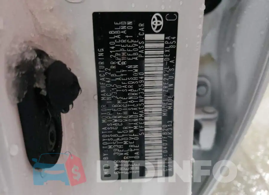 5YFEPMAE5NP325940 Photo# 13