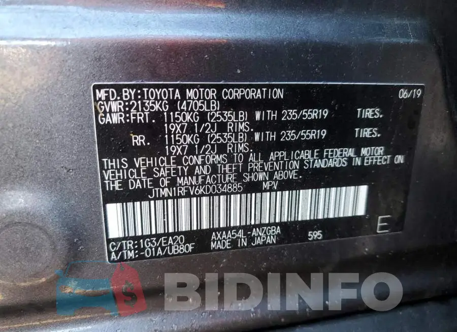 JTMN1RFV6KD034885 Photo# 13