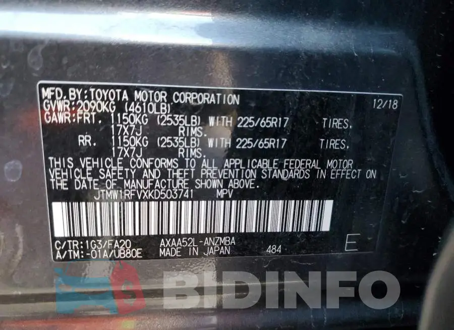 JTMW1RFVXKD503741 Photo# 13