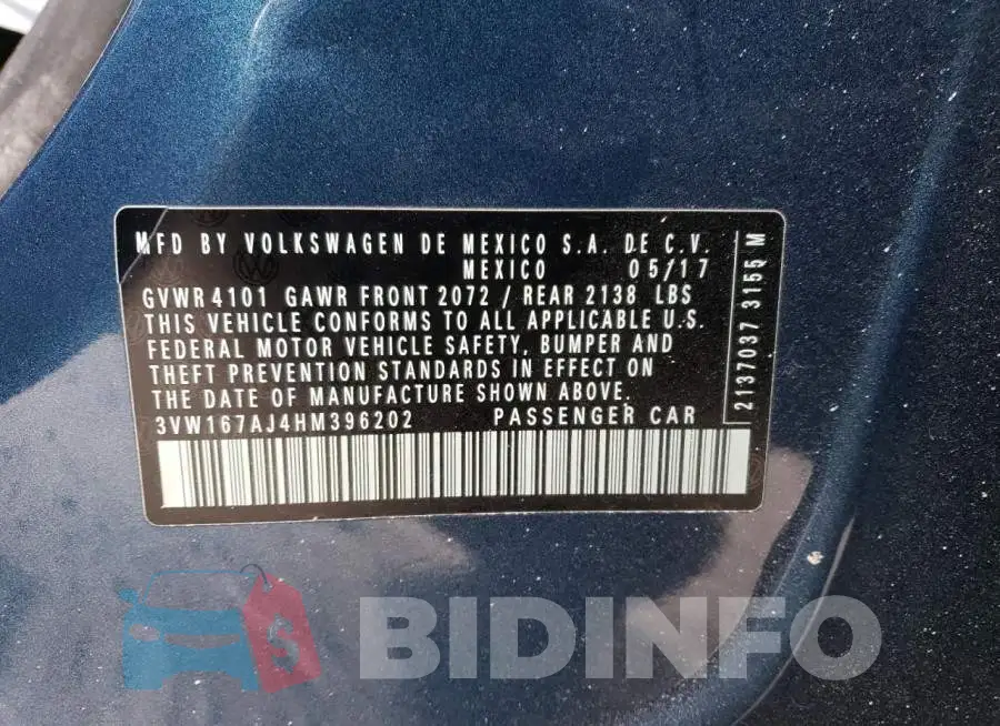 3VW167AJ4HM396202 Photo# 12