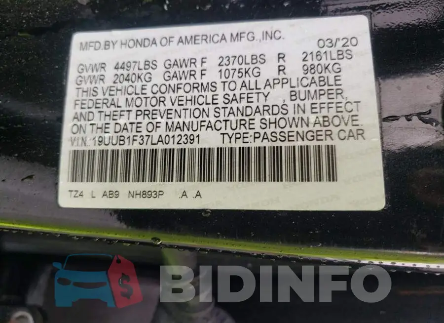 19UUB1F37LA012391 Photo# 10