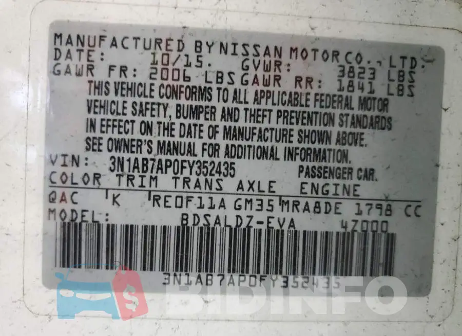 3N1AB7AP0FY352435 Photo# 12