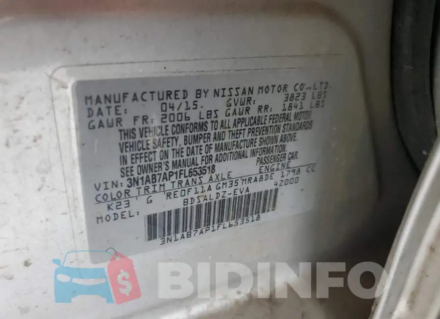 3N1AB7AP1FL653518 Photo# 12