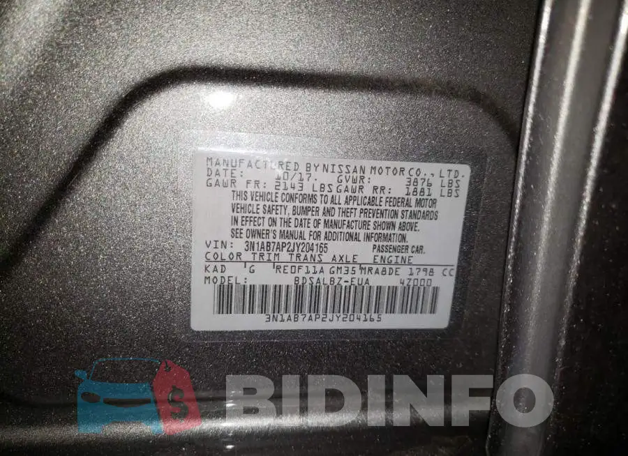 3N1AB7AP2JY204165 Photo# 12