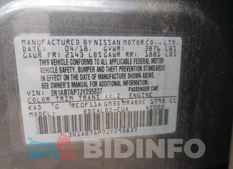 3N1AB7AP7JY295837 Photo# 13