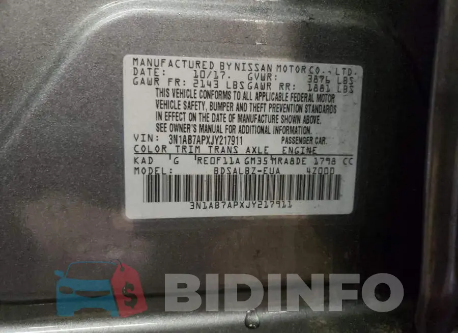 3N1AB7APXJY217911 Photo# 12
