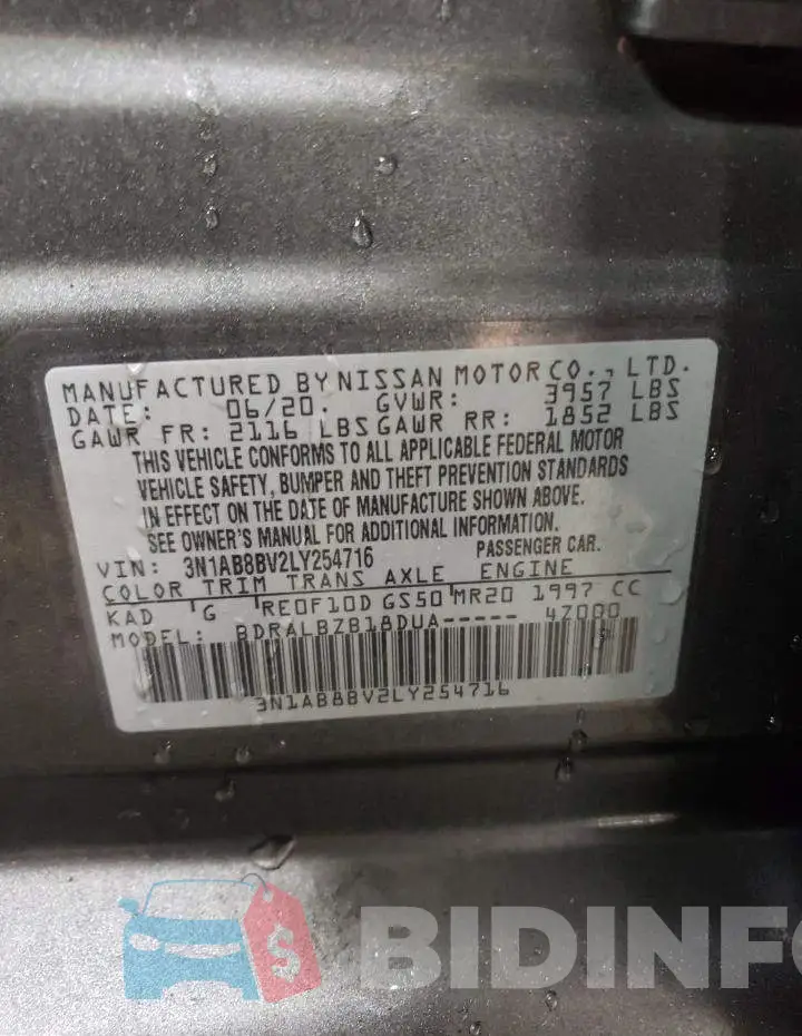 3N1AB8BV2LY254716 Photo# 12