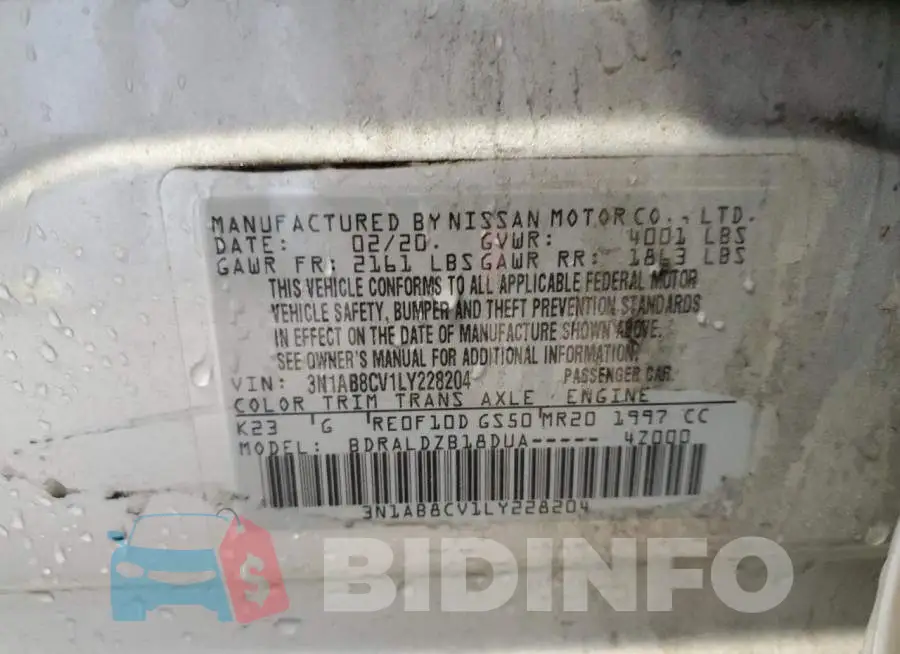 3N1AB8CV1LY228204 Photo# 12