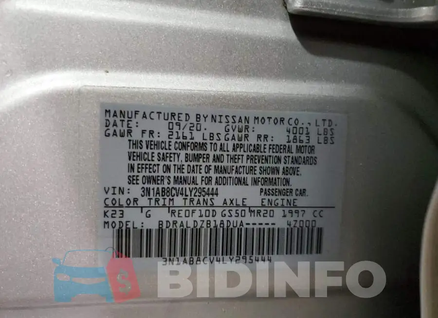 3N1AB8CV4LY295444 Photo# 12