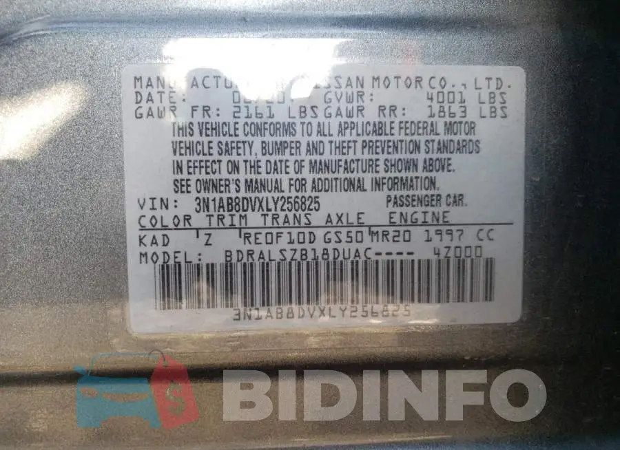 3N1AB8DVXLY256825 Photo# 12