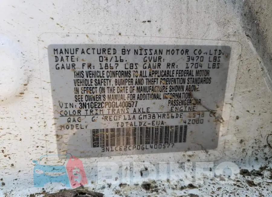 3N1CE2CP0GL400577 Photo# 12