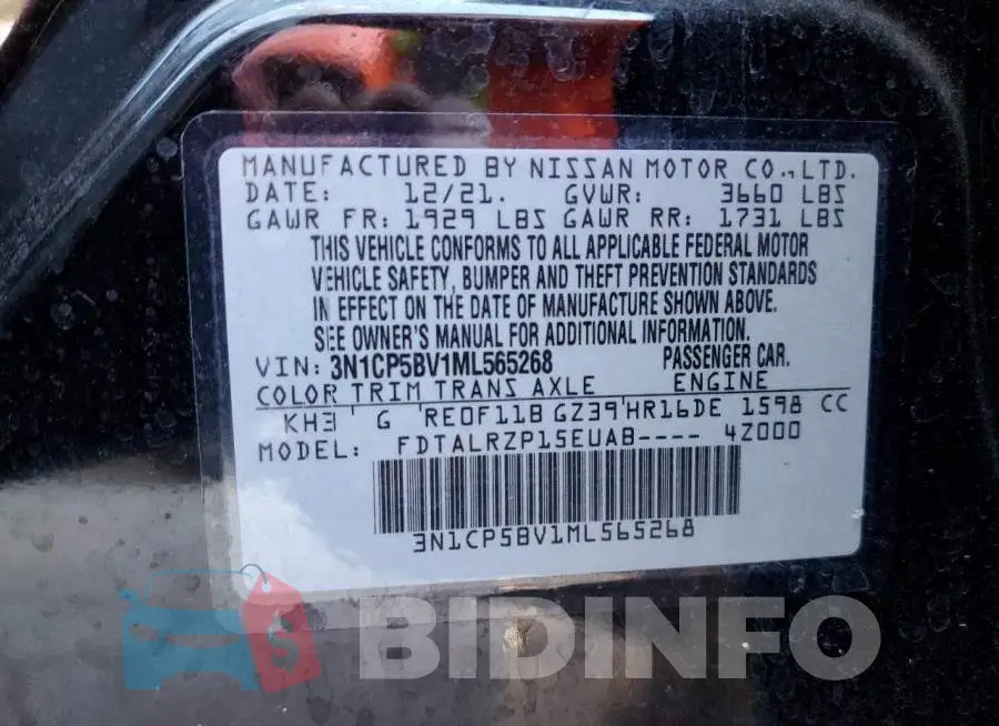 3N1CP5BV1ML565268 Photo# 10