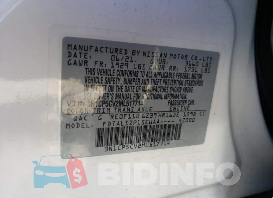 3N1CP5CV2ML517714 Photo# 13