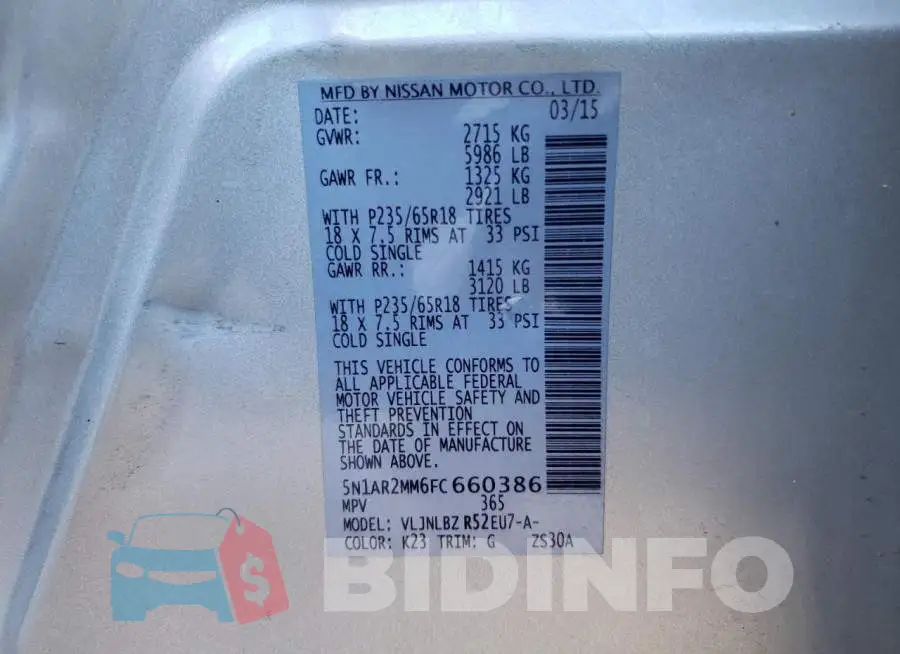 5N1AR2MM6FC660386 Photo# 12