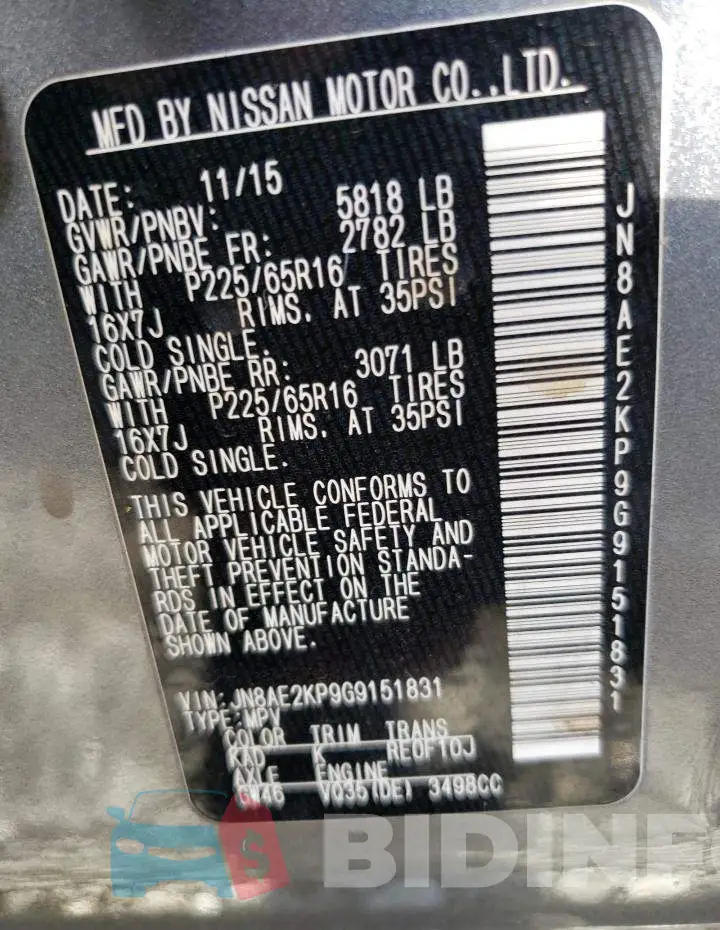 JN8AE2KP9G9151831 Photo# 12