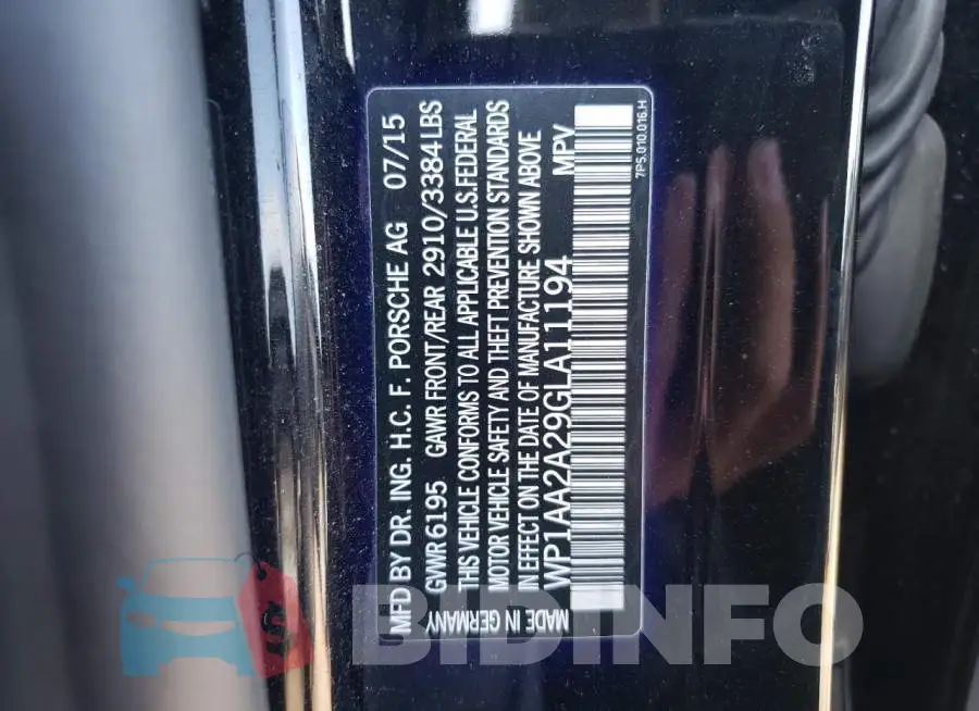 WP1AA2A29GLA11194 Photo# 13