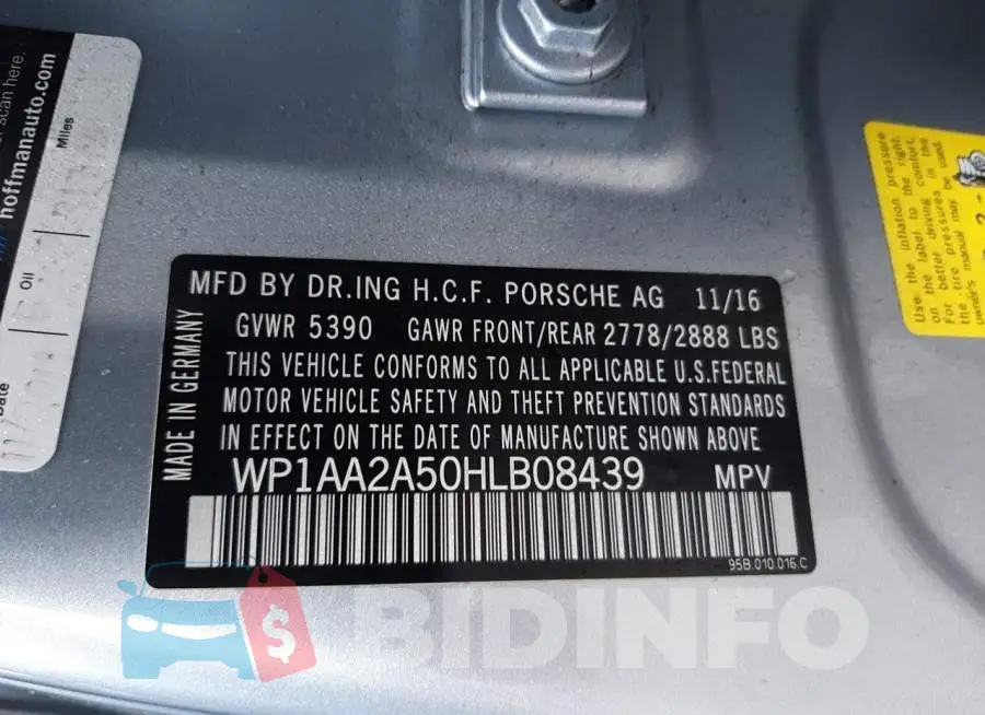 WP1AA2A50HLB08439 Photo# 13