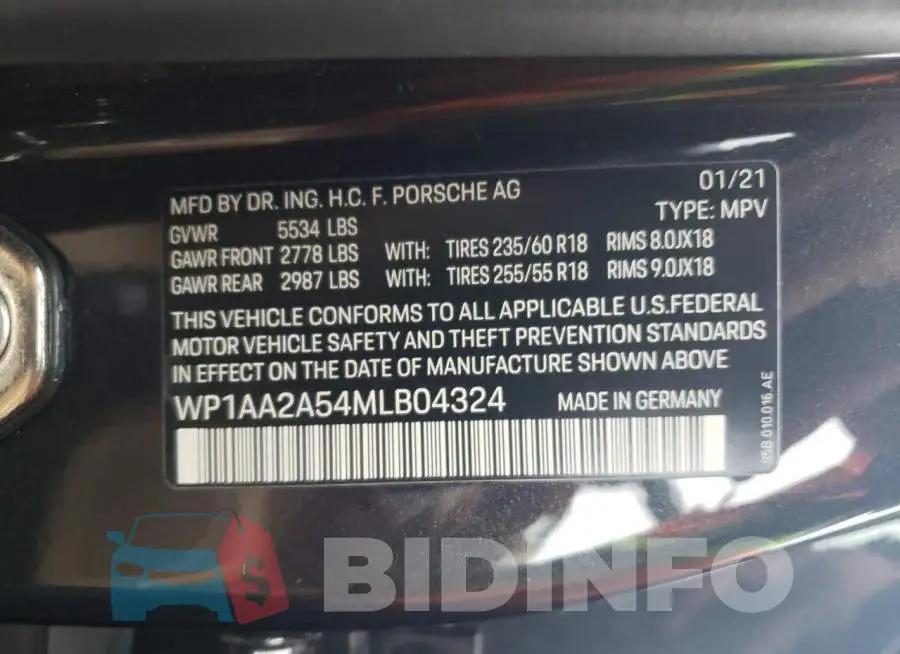 WP1AA2A54MLB04324 Photo# 12