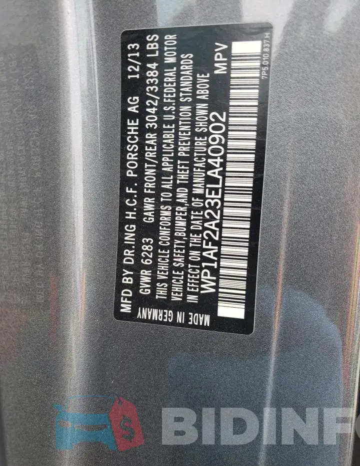 WP1AF2A23ELA40902 Photo# 13