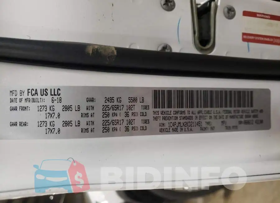 1C4PJMLX2KD211451 Photo# 13