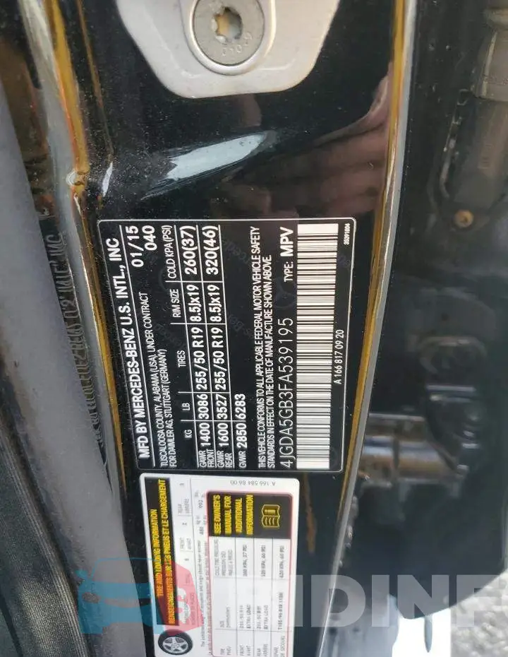 4JGDA5GB3FA539195 Photo# 12