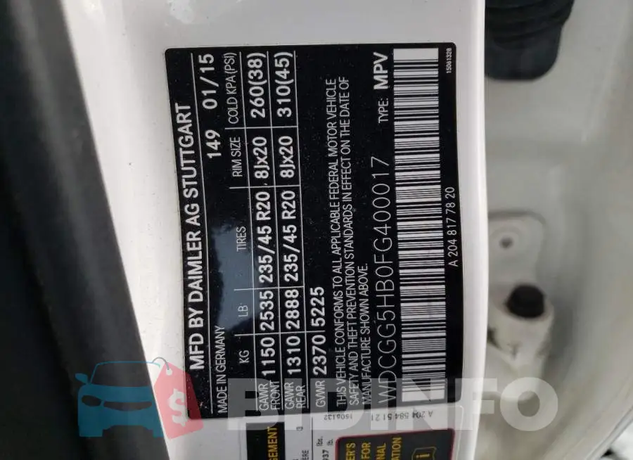 WDCGG5HB0FG400017 Photo# 13