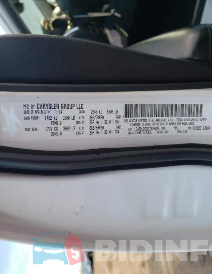 1C4RDJDG6EC375020 Photo# 13