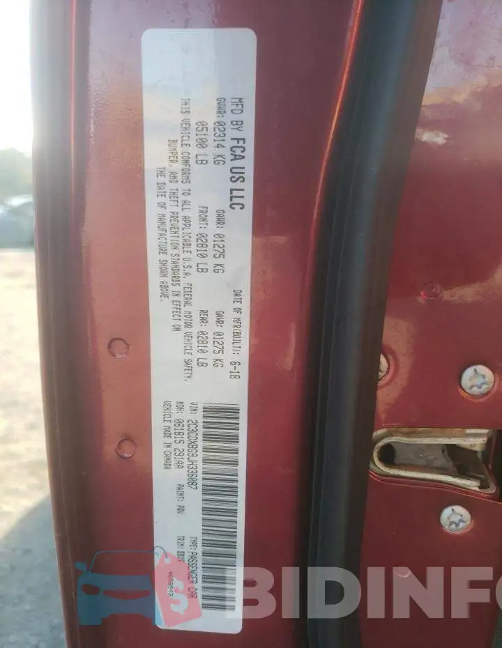 2C3CDXBG9JH336087 Photo# 12