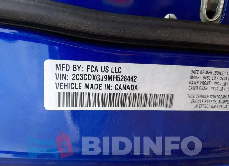 2C3CDXGJ9MH528442 Photo# 12