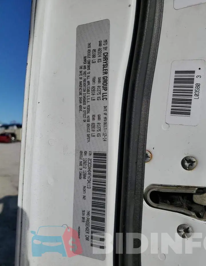 2C3CDXHG4FH734113 Photo# 12