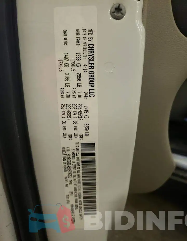 2C4RDGBG4ER378351 Photo# 14