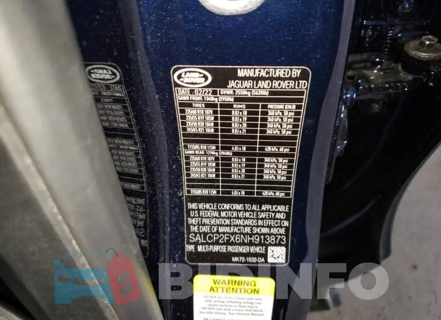SALCP2FX6NH913873 Photo# 13