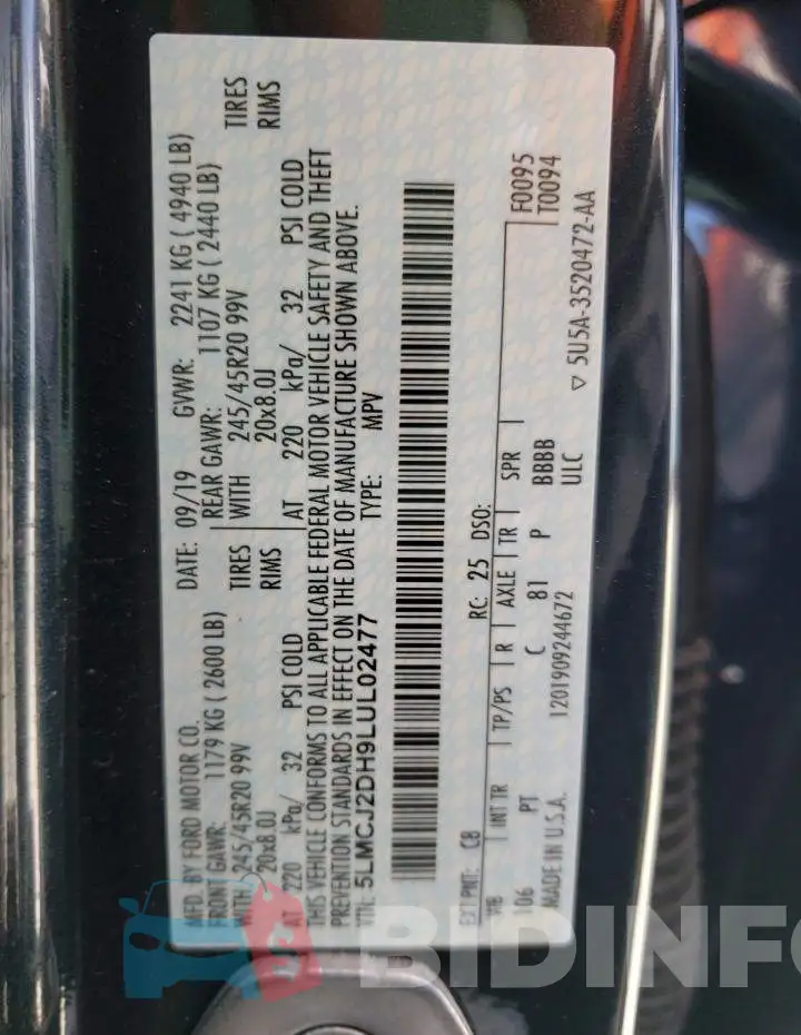 5LMCJ2DH9LUL02477 Photo# 10
