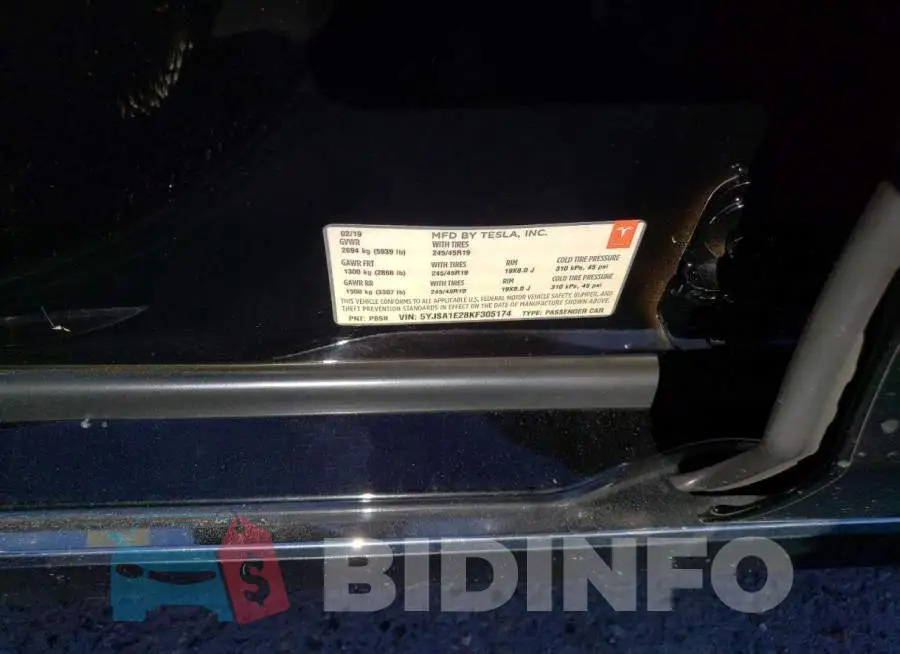5YJSA1E28KF305174 Photo# 12