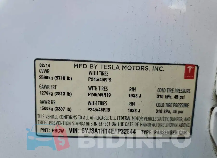5YJSA1H14EFP32844 Photo# 12