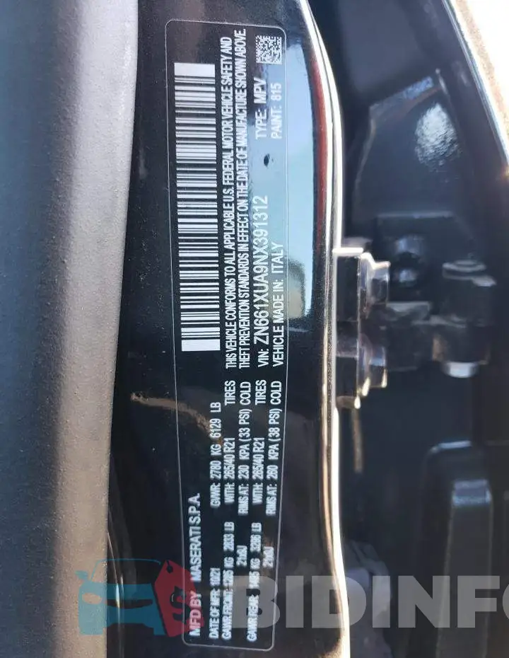 ZN661XUA9NX391312 Photo# 13