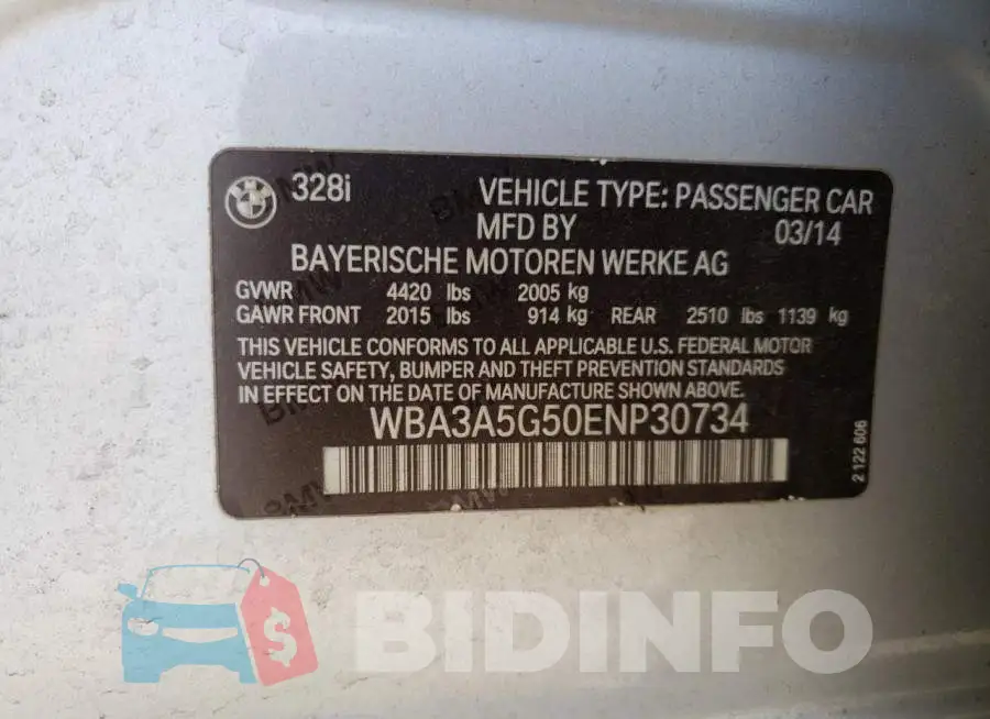 WBA3A5G50ENP30734 Photo# 12