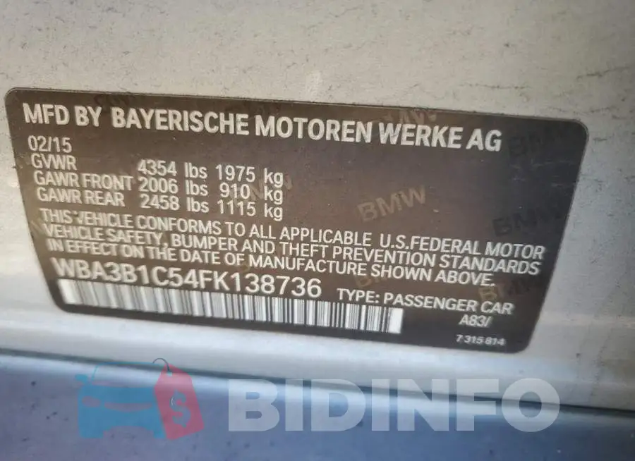 WBA3B1C54FK138736 Photo# 12