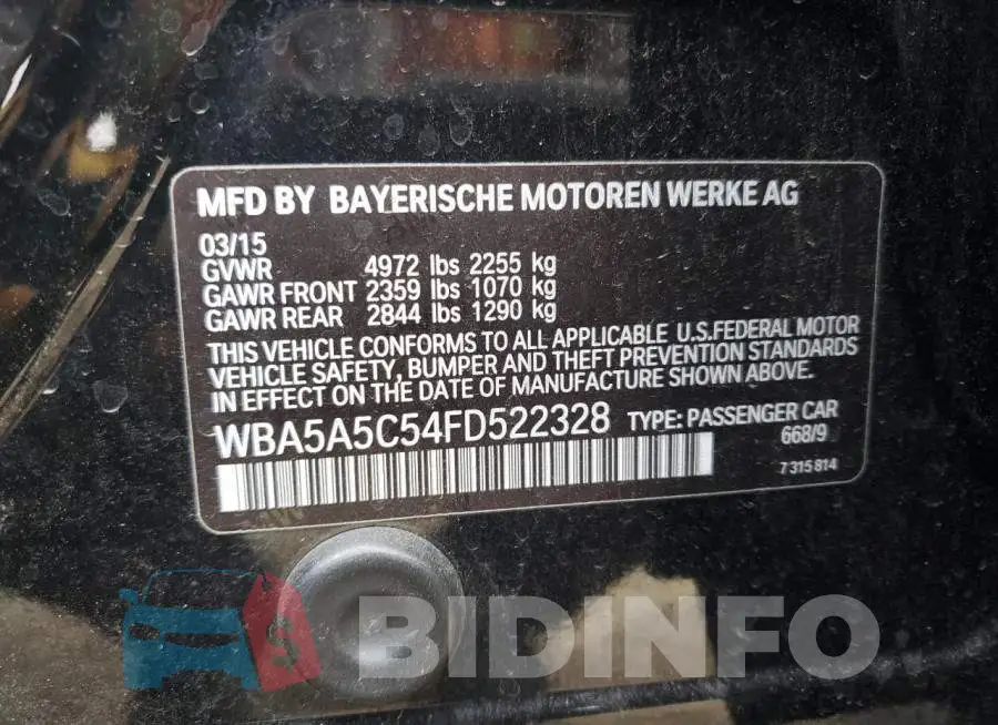 WBA5A5C54FD522328 Photo# 12