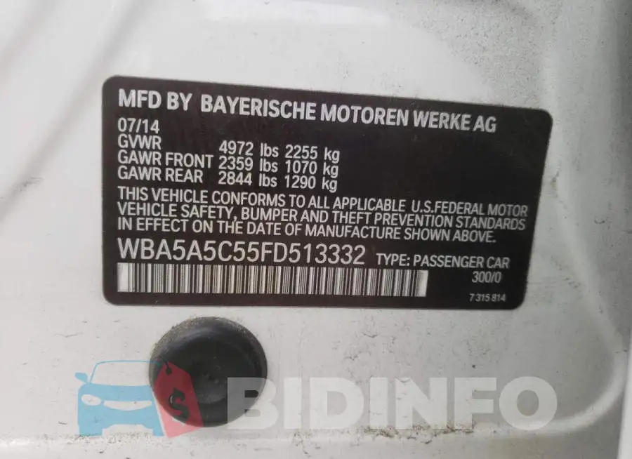 WBA5A5C55FD513332 Photo# 12