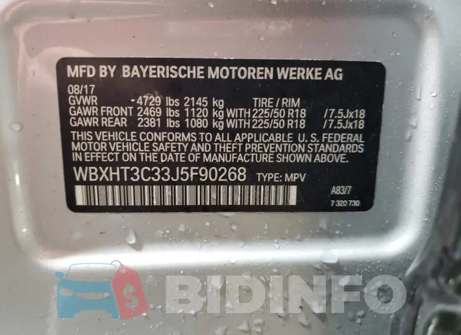 WBXHT3C33J5F90268 Photo# 12