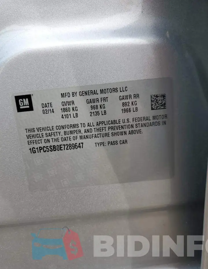 1G1PC5SB0E7289647 Photo# 12