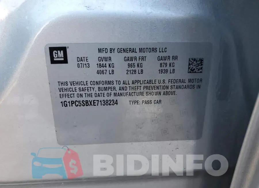 1G1PC5SBXE7138234 Photo# 13